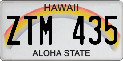 HI license plate ZTM435