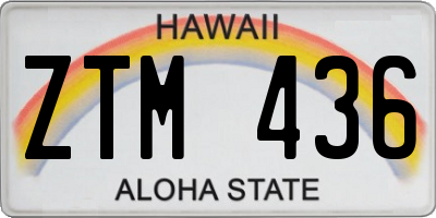 HI license plate ZTM436