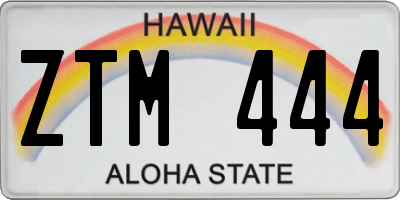 HI license plate ZTM444