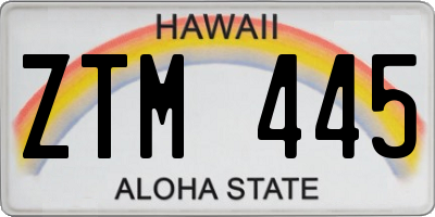 HI license plate ZTM445
