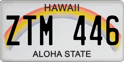 HI license plate ZTM446