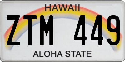 HI license plate ZTM449
