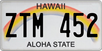 HI license plate ZTM452
