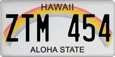 HI license plate ZTM454