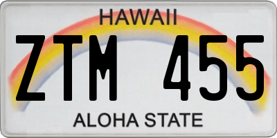 HI license plate ZTM455