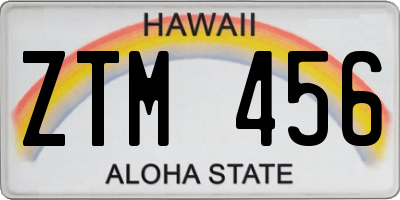 HI license plate ZTM456