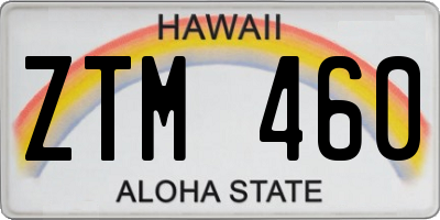 HI license plate ZTM460