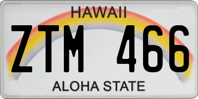 HI license plate ZTM466