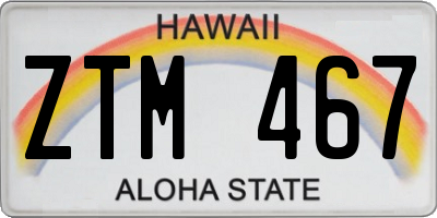 HI license plate ZTM467