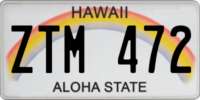 HI license plate ZTM472