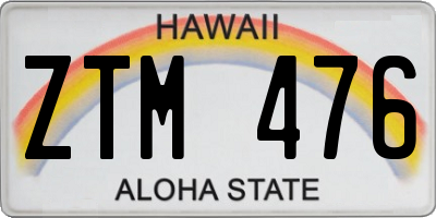 HI license plate ZTM476