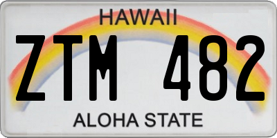 HI license plate ZTM482