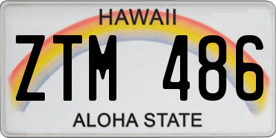 HI license plate ZTM486
