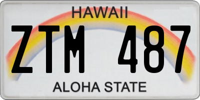 HI license plate ZTM487