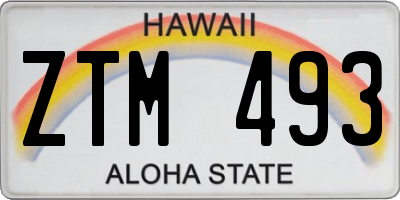 HI license plate ZTM493