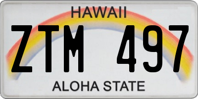 HI license plate ZTM497