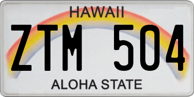 HI license plate ZTM504