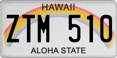 HI license plate ZTM510