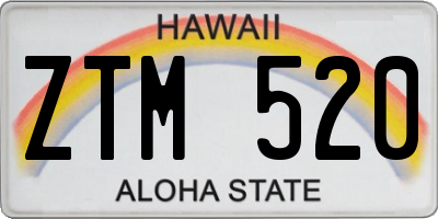 HI license plate ZTM520