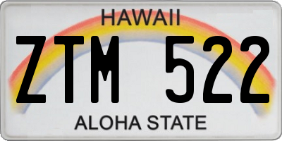 HI license plate ZTM522