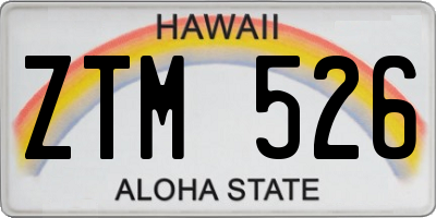 HI license plate ZTM526