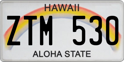 HI license plate ZTM530