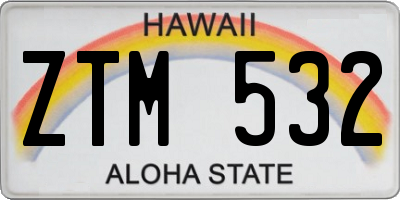 HI license plate ZTM532