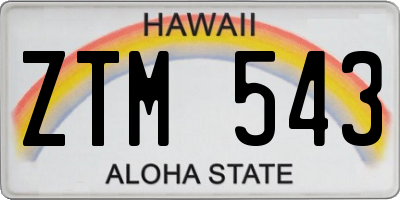 HI license plate ZTM543