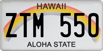 HI license plate ZTM550