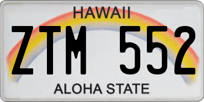 HI license plate ZTM552