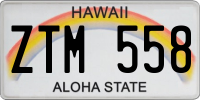 HI license plate ZTM558
