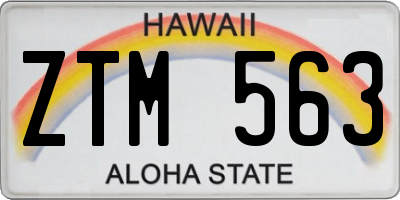 HI license plate ZTM563