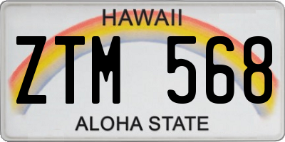 HI license plate ZTM568