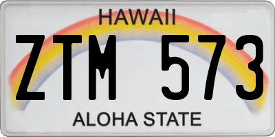 HI license plate ZTM573