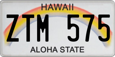 HI license plate ZTM575