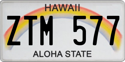 HI license plate ZTM577