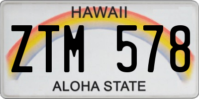 HI license plate ZTM578