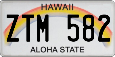 HI license plate ZTM582