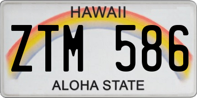 HI license plate ZTM586