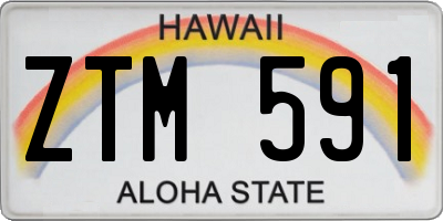 HI license plate ZTM591