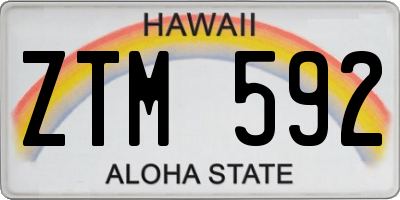 HI license plate ZTM592