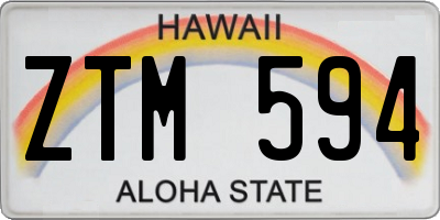 HI license plate ZTM594