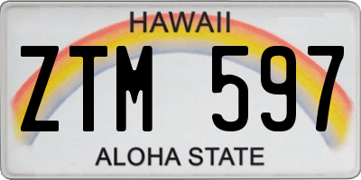 HI license plate ZTM597