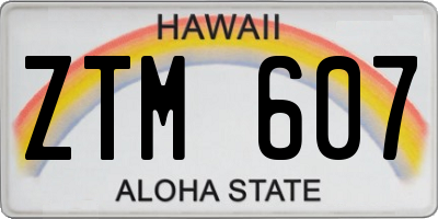 HI license plate ZTM607
