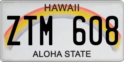 HI license plate ZTM608