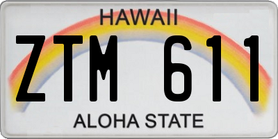 HI license plate ZTM611