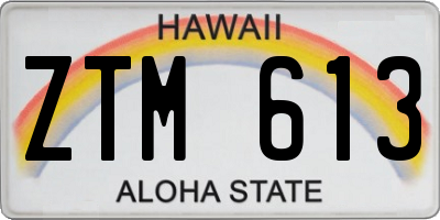 HI license plate ZTM613