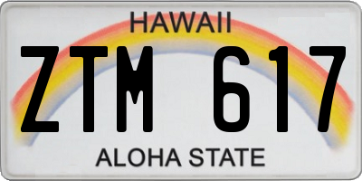 HI license plate ZTM617