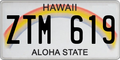 HI license plate ZTM619
