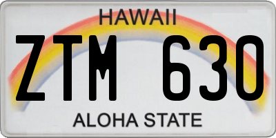 HI license plate ZTM630